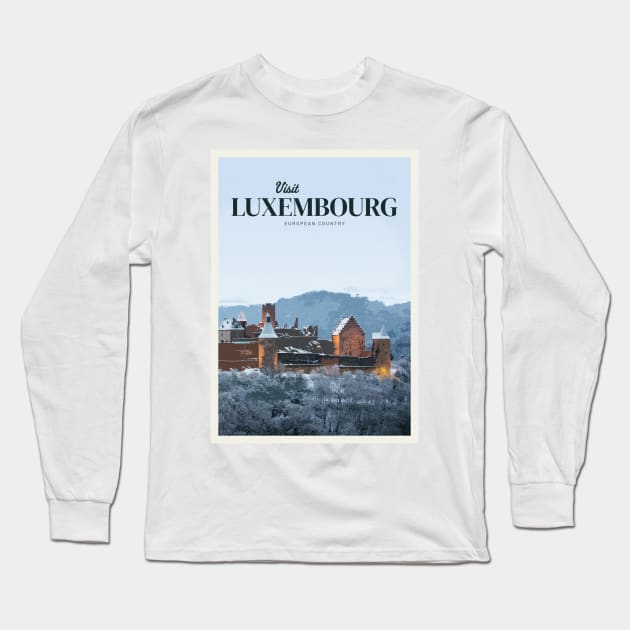 Visit Luxembourg Long Sleeve T-Shirt by Mercury Club